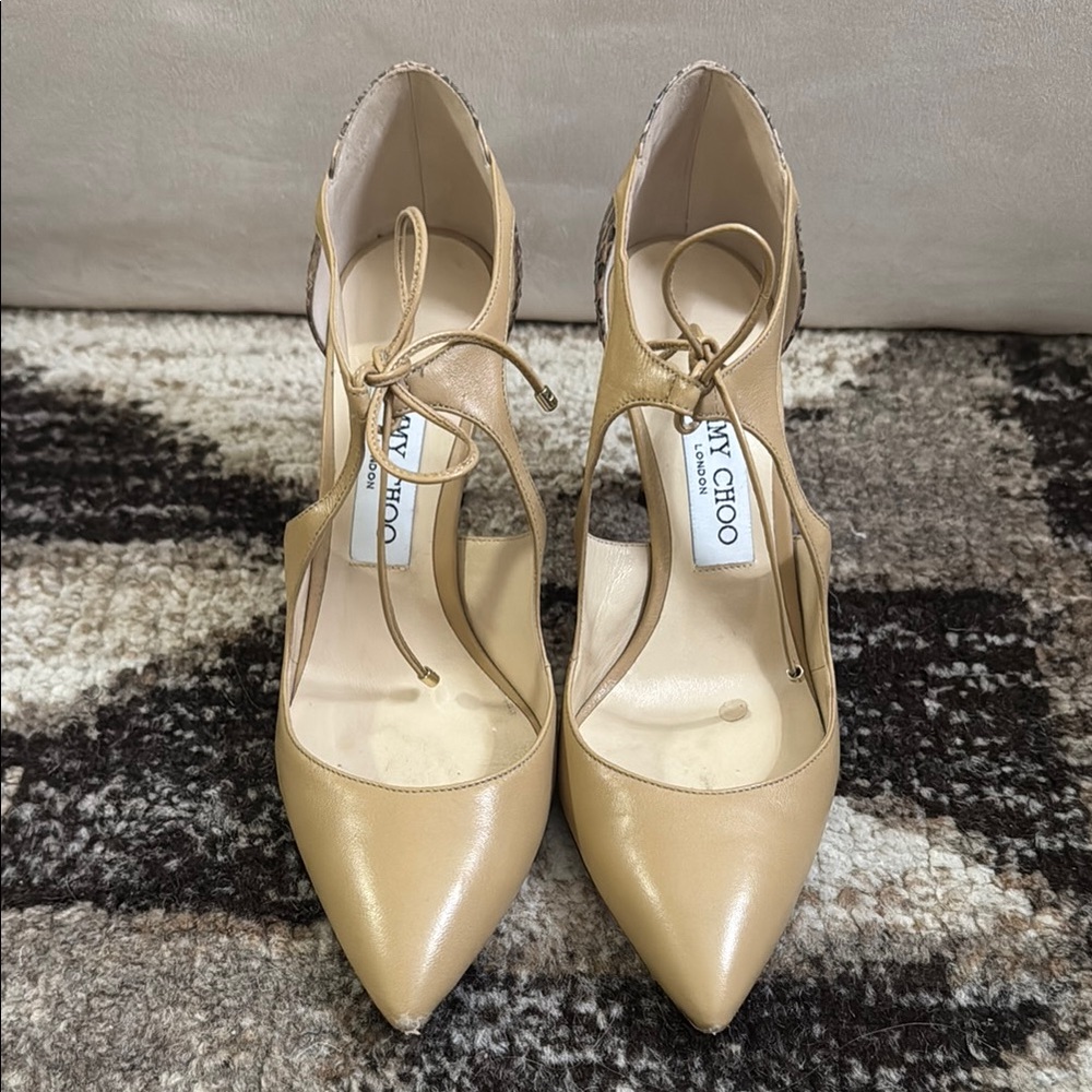 Jimmy Choo Beige Pointed Toe Heels
